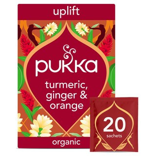 Pukka Organic Turmeric, Ginger & Orange Tea 20 Herbal Tea Bags 36g | Tesco F&F