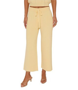 Coordinating High Waist Straight Leg Knit Pants | Dillard's
