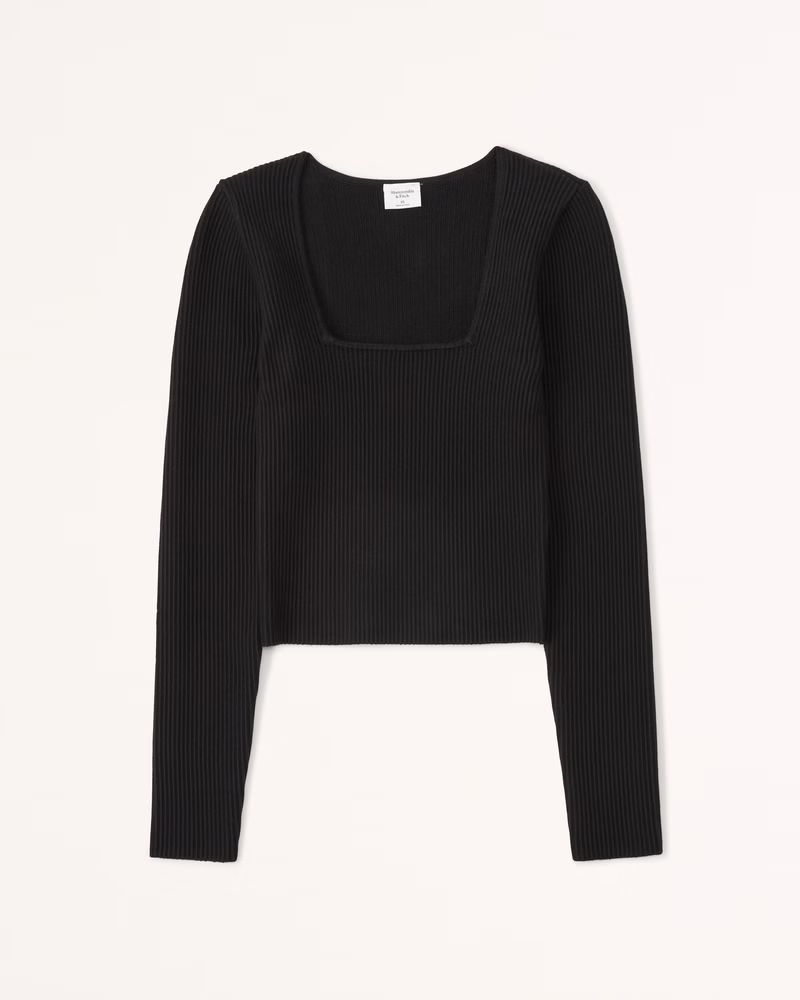 Women's Long Sleeve Ottoman Squareneck Top | Women's Tops | Abercrombie.com | Abercrombie & Fitch (US)