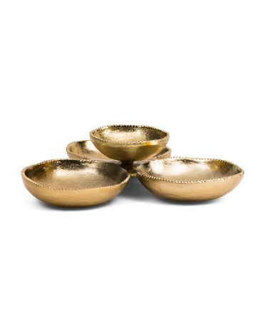 11.5x3.5 Beaded 4 Compartment Dip Bowl | TJ Maxx