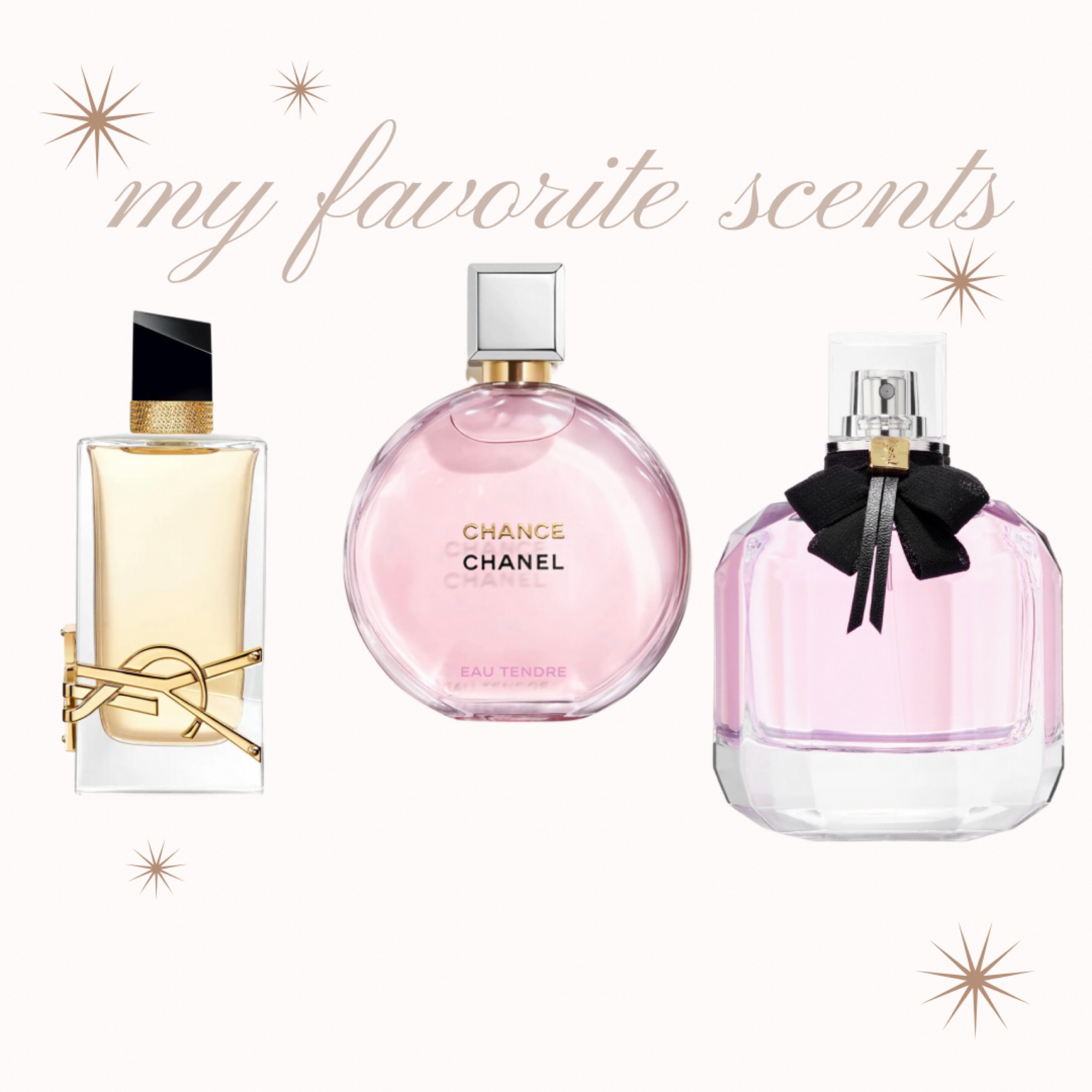 All my favorite perfumes if you are in the hunt for a new one! They all have a mature fruity floral but the libre is a little woody as well! Sooo nice! 

#LTKBeauty #LTKHome #LTKGiftGuide