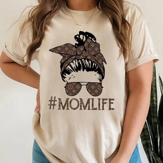 Personalized Mom Shirt, Mom Life Tshirt, Messy Bun Mom Sunglasses Shirt, MomLife Tshirt, Mom Moth... | Etsy (US)