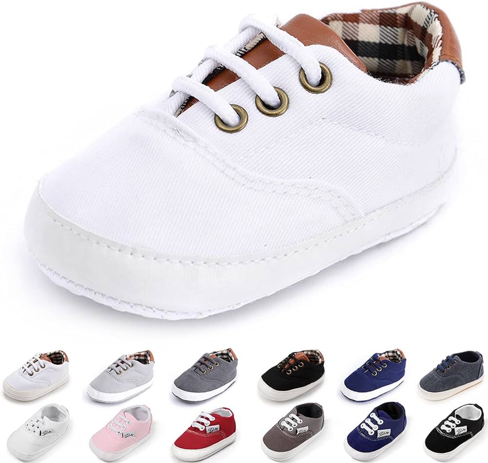 Morbido Infant Baby Boys Girls Canvas Sneaker Toddler Slip On Anti Skid Newborn First Walkers Can... | Amazon (US)