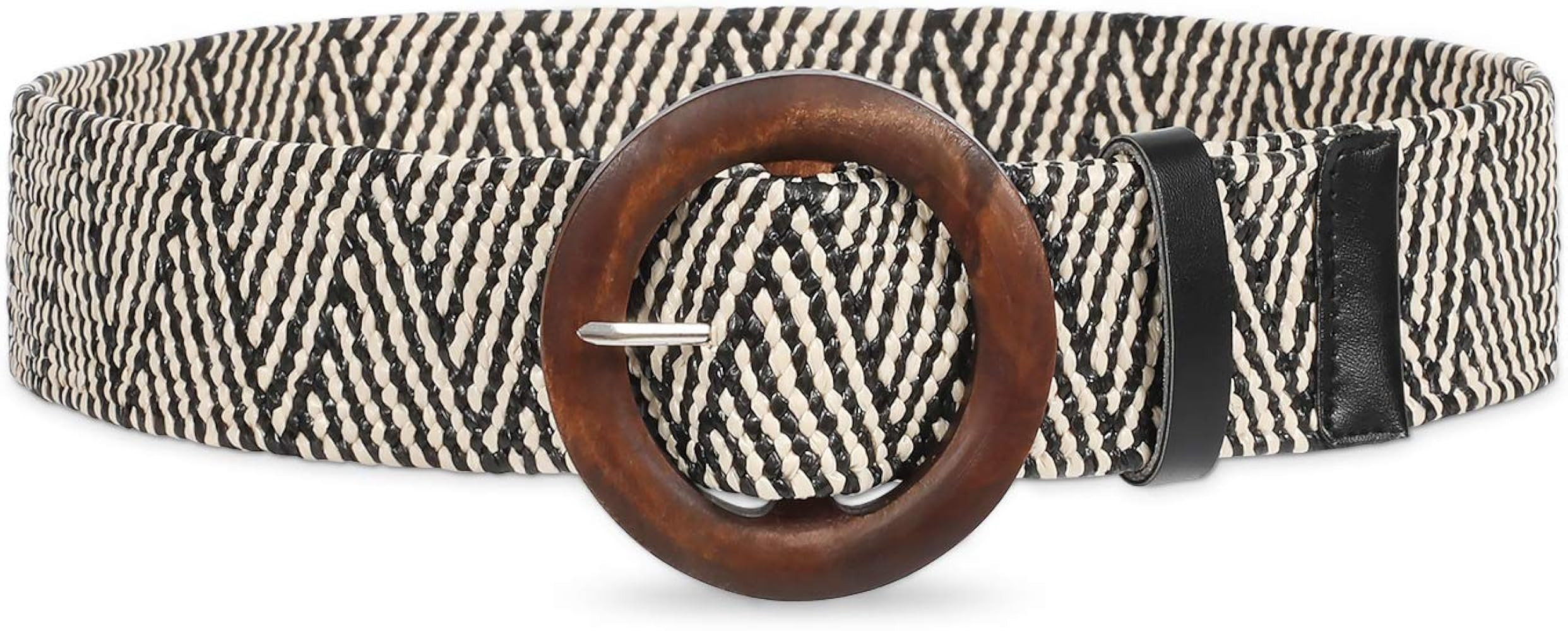 Fashion Wide Straw Woven Elastic Stretch Waist Band Belt Summer Bohemian Ladies Beach Dress Belts | Amazon (US)