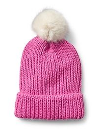 Faux fur pom beanie | Gap US