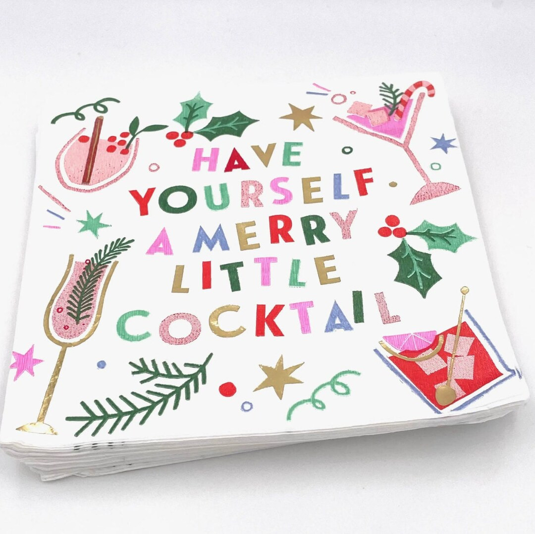 Have yourself a merry little cocktail napkins/holiday cocktail napkins/ christmas party | Etsy (US)