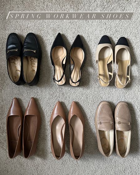 Spring workwear shoes — classic & comfy styles

Sam Edelman Loafers tts (exact beige color sold out)
Franco Sarto slingbacks - old linked similar 
Jeffrey Campbell flats tts - note leather scratches easily, linked other flats options 


#LTKstyletip #LTKSeasonal