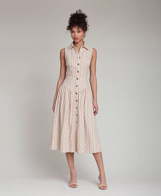 Women's Spread Collar Midi Dress | Macy's