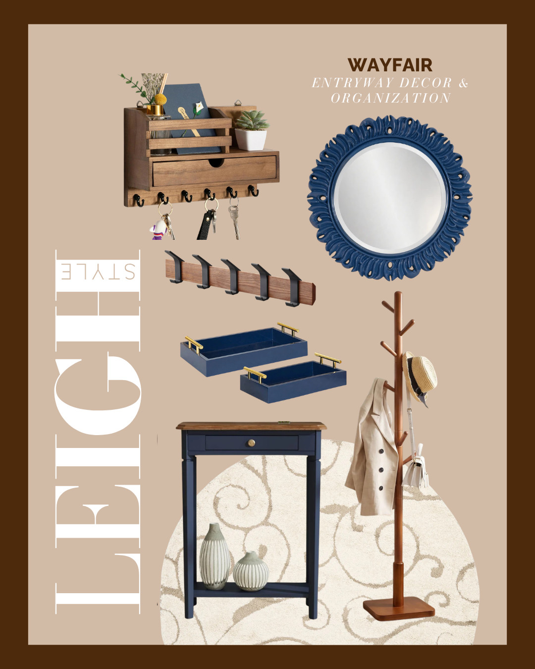 Elevate your entryway with functional organization, warm wood elements, and vibrant blue accents. 

#WayfairFinds #EntrywayOrganization #HomeDecor #EntrywayInspo #OrganizedHome #LeighStyle #InteriorDesign 

 #LTKdayinmylife #LTKHome
