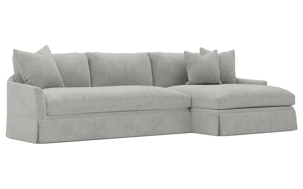 Hartwell Sea Spray Performance Chaise Sectional - Right Chaise - 122” | Kathy Kuo Home
