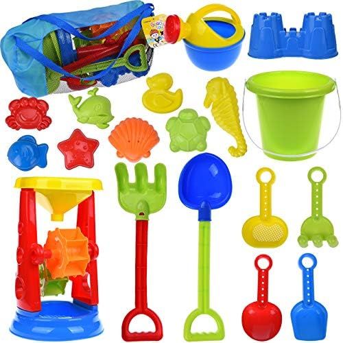 FUN LITTLE TOYS Kids Beach Sand Toys Set Sand Water Wheel, Beach Molds, Beach Bucket Beach Shovel... | Amazon (US)