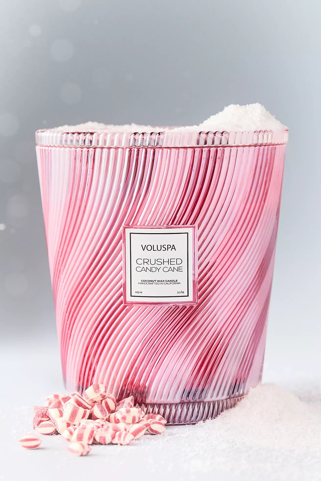 Voluspa Gourmand Crushed Candy Cane 5-Wick Hearth Glass Candle | Anthropologie (US)