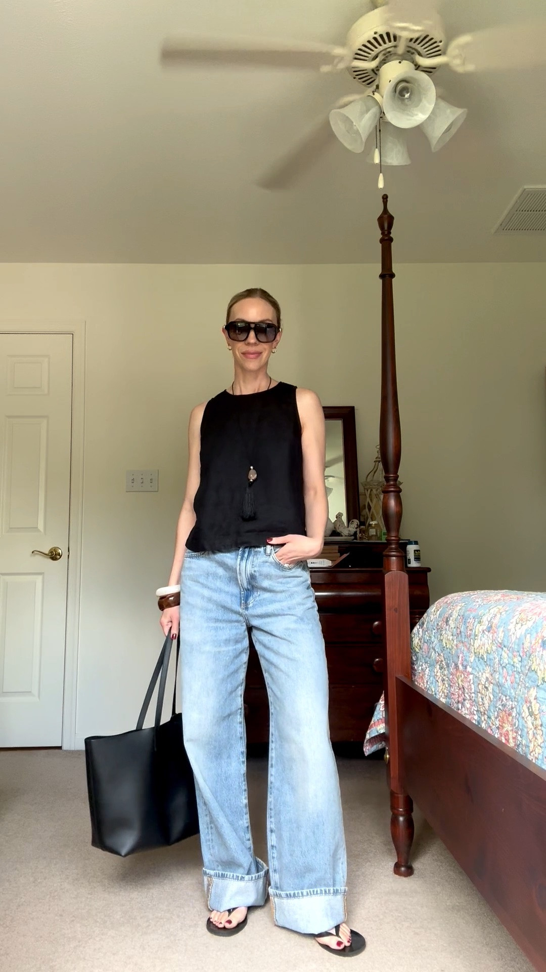 Over 40 summer outfits - linen tank and cuffed baggy jeans @Zara makes the easiest, chic and on-trend look

#LTKSeasonal #LTKOver40 #LTKSaleAlert