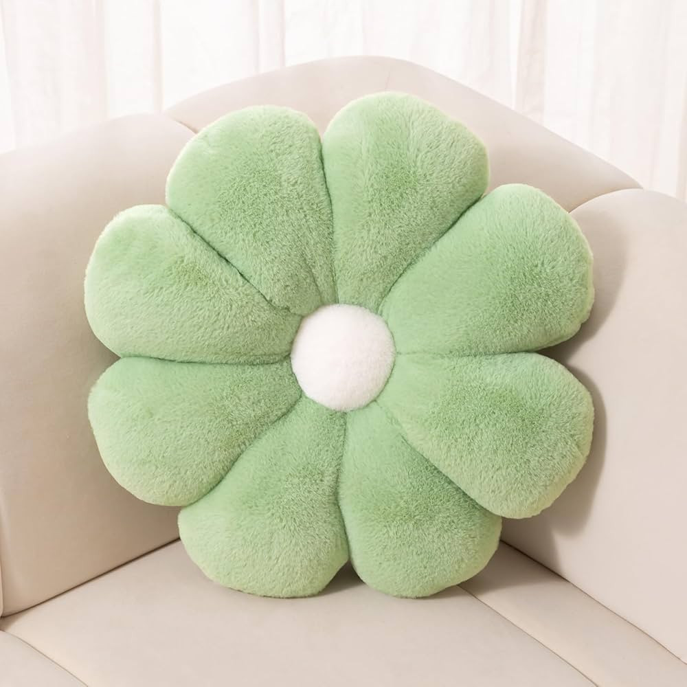 FIONOUT Sage Green Throw Pillows,Flower Pillow,Flower Shaped Pillow,Flower Floor Cushion,Room Dec... | Amazon (US)