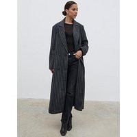 Pretty Lavish Briar Pinstripe Top Coat - Grey | Very (UK)