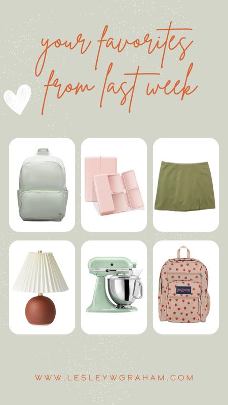 Back to school. Backpack for high school. Backpack for middle school. Pull/vitamin box. Cool lamp. Pleated lamp shade. Pistachio mixer. Kitchenaid mixer. 

#LTKBacktoSchool #LTKhome #LTKkids