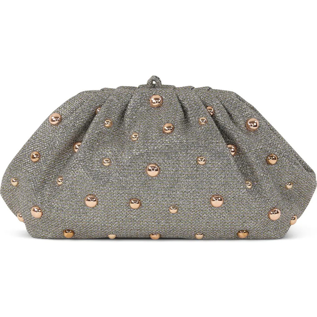 Jewel Badgley Mischka Margot Beaded Pouch Clutch in Silvergold at Nordstrom, Size Medium | Nordstrom