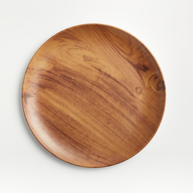 Wood Grain Melamine Dinner Plate | Crate & Barrel