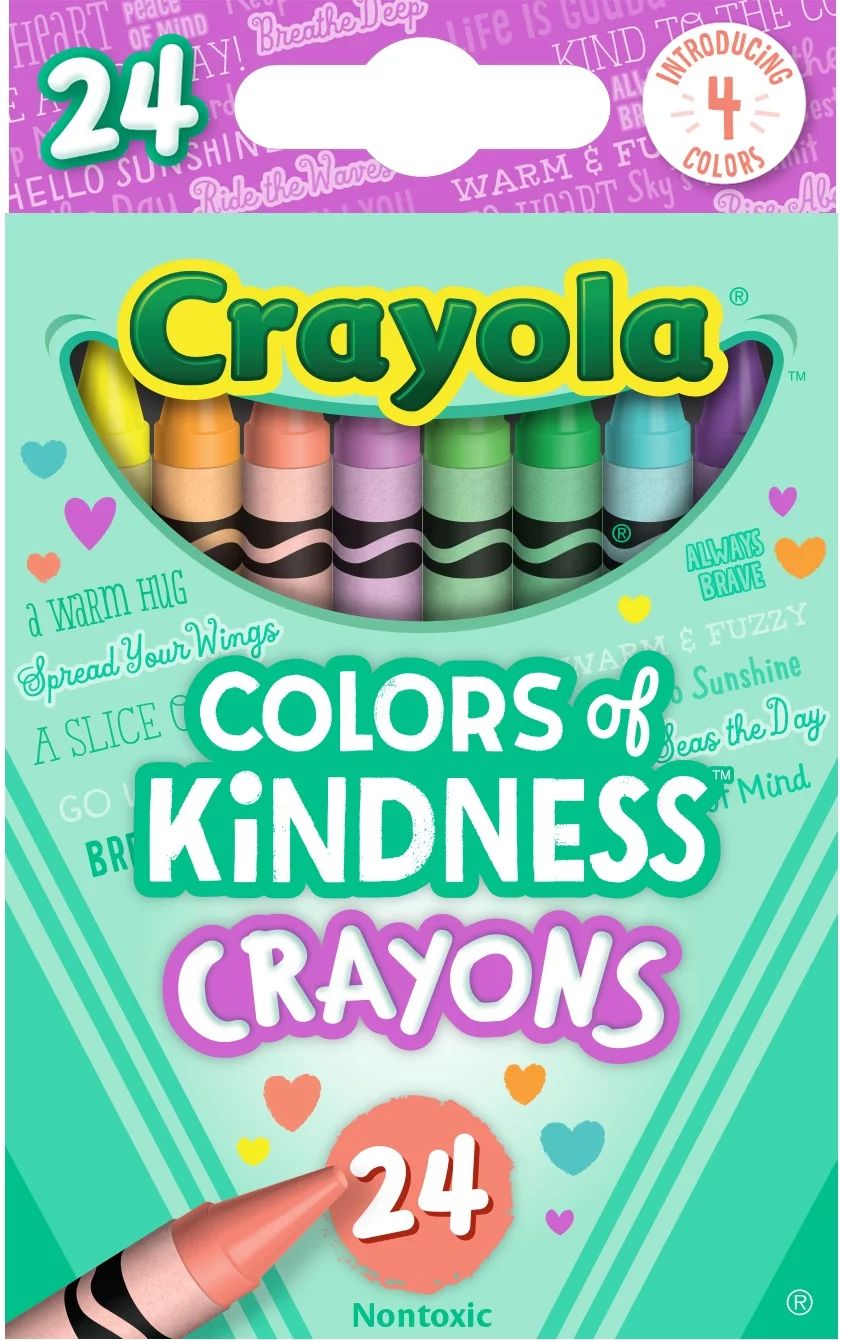 Crayola Colors of Kindness Crayons, 24 Ct, Teacher Supplies, School Supplies, Assorted Colors | Walmart (US)