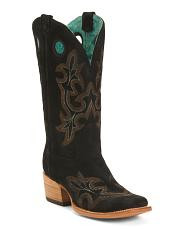 Made In Mexico Leather Embroidered Square Toe Western Boots | TJ Maxx