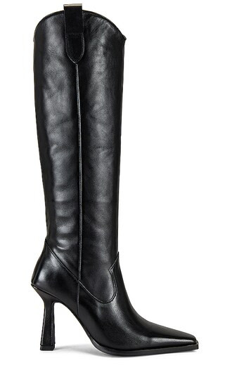 Jinny Knee High Boot in Black Burnished | Revolve Clothing (Global)