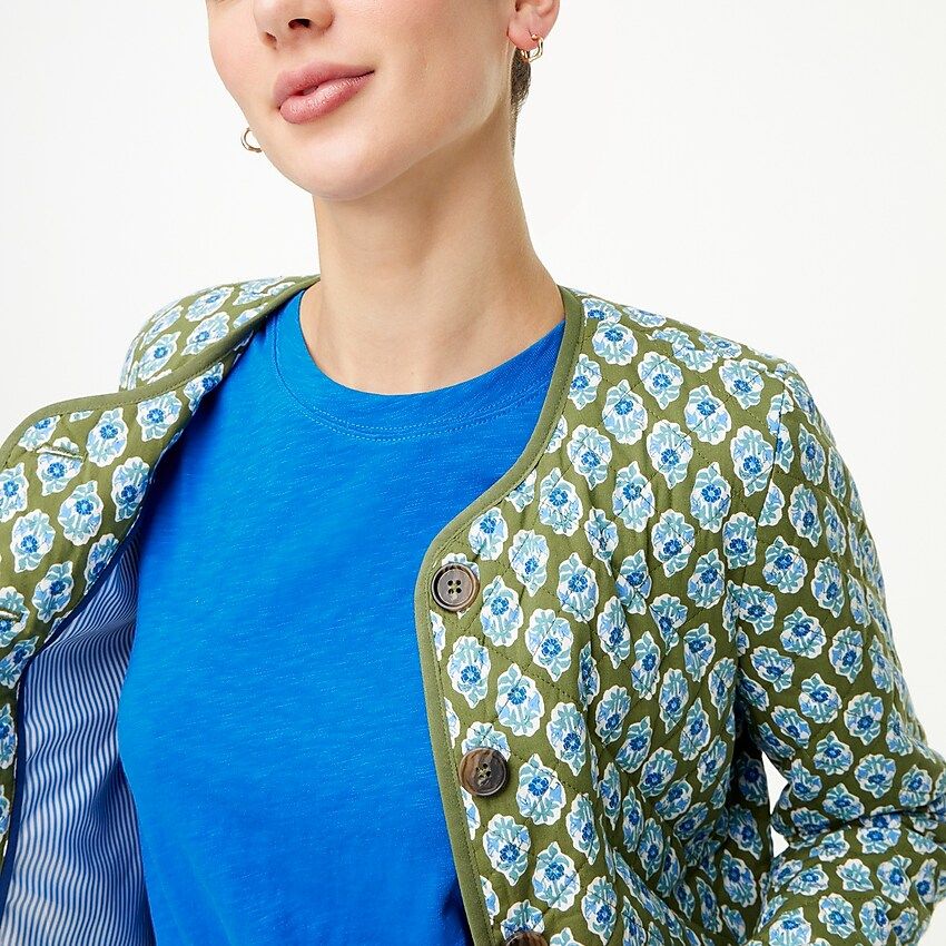 Block-print quilted jacket | J.Crew Factory