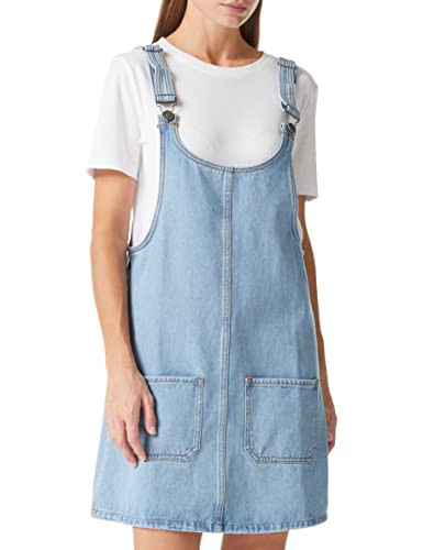 Lily Parker Adjustable Straps Ripped Denim Overall Denim Bib Dress Jeans Skirt (1708LB-L, Light Blue) | Amazon (US)