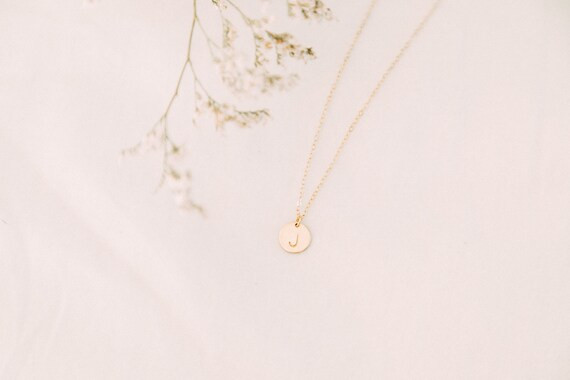 3/8 in. Gold Filled Initial Necklace | Etsy (US)