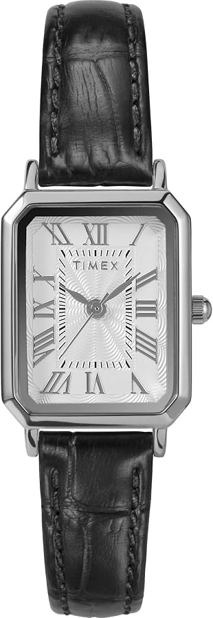 Timex Women's Trend 21 mm Watch, Brown Leather Strap White Dial Gold-Tone Case TW2Y00900 | Amazon (UK)