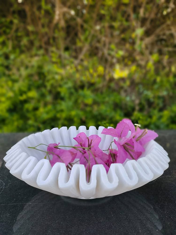 CRAFTFOBIA HandCrafted Marble Bowl/Antique Scallop Bowl/Fruit Bowl/Vintage Ring Dish/Decorative R... | Amazon (US)