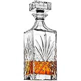 Glass Whiskey Decanter - Italian-Crafted Elegant Liquor Decanter with Airtight Geometric Stopper,... | Amazon (US)