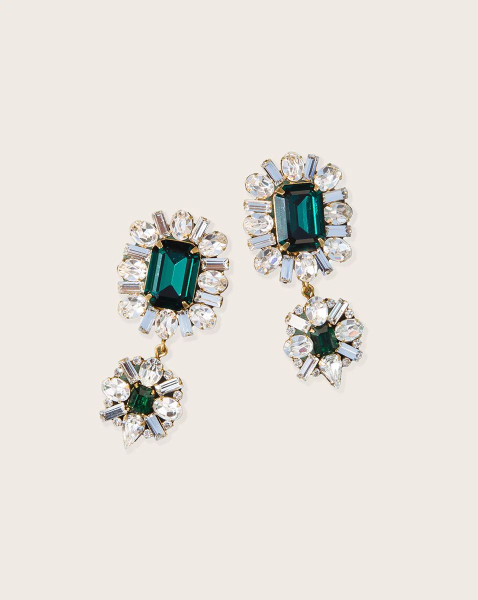 Emerald Grand Dame Earrings | Veronica Beard