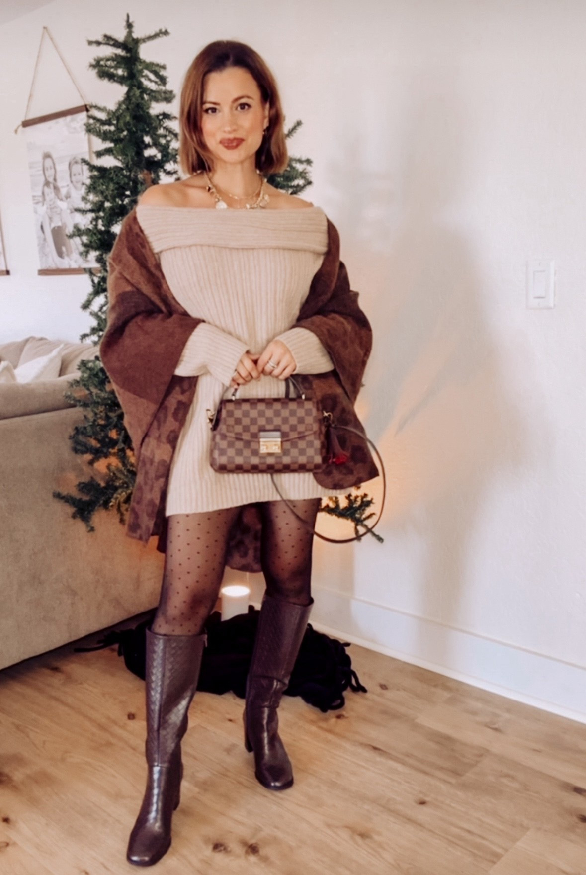 Date night but make it elevated cozy!

This sweater dress is the definition of cozy! The softest material!  Paired with this dual sided poncho ( you will never believe where its from!) 

These boots have been my most worn and go with everything.

I am 5’6 and  sized up to a medium in the sweater dress for an oversized fit.



#LTKootd #LTKHoliday #LTKFindsUnder50