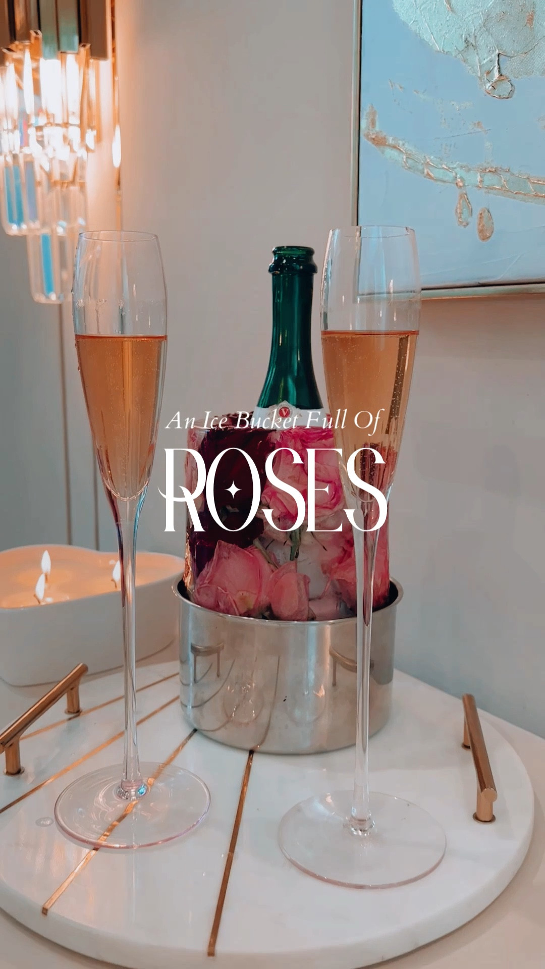 February is the month of the roses for me. I created an ice bucket design alternating pink and burgundy roses from a floral centerpiece I created a few days ago. So, I enjoyed them twice! The result is stunning, and they complement my Champagne Rose’ amazingly well. If you want to try it, please tag me so I can see yours! 

#LTKhome