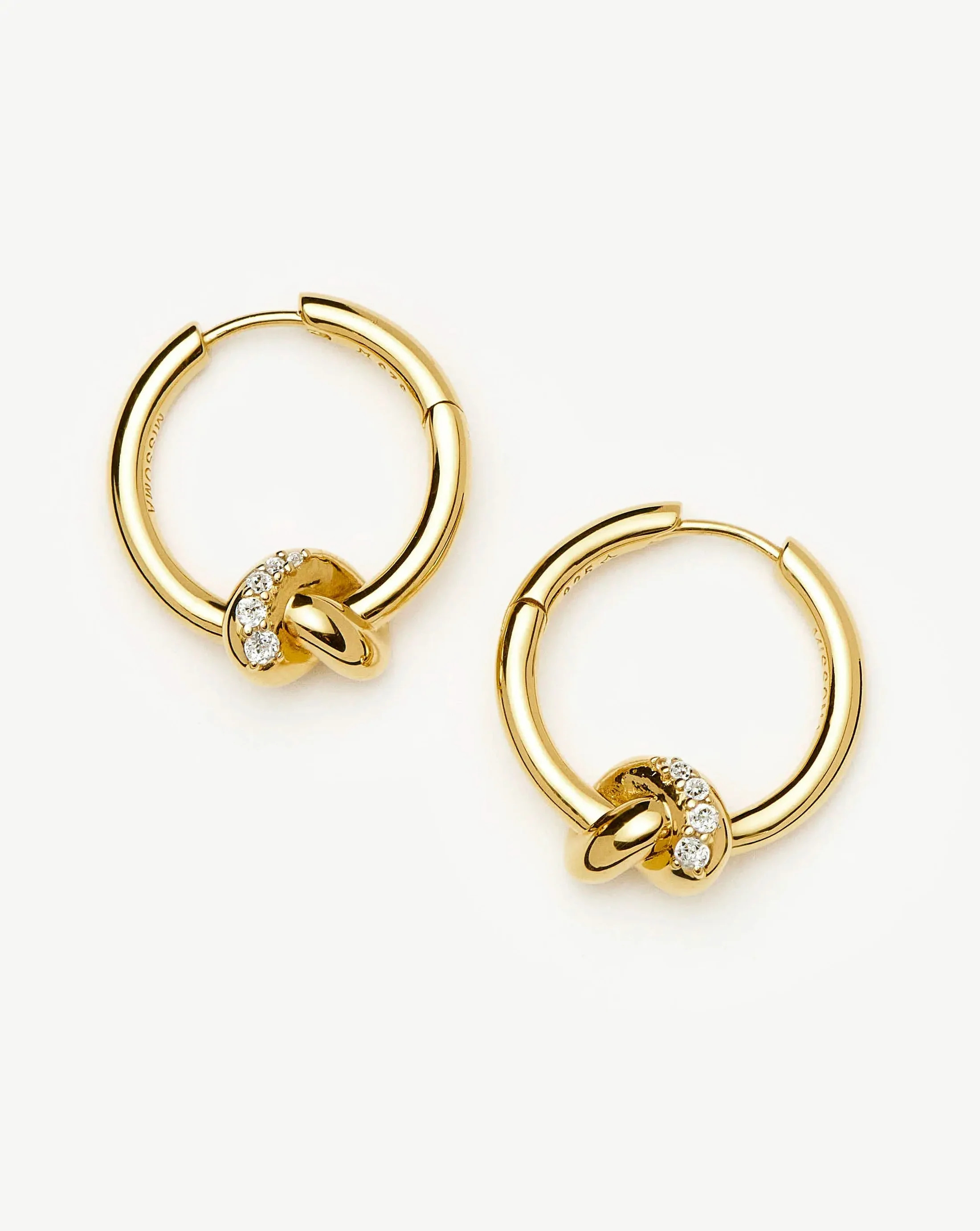 Lucy Williams Pavé Knot Small Hoop Earrings | Gold | Missoma | Missoma UK
