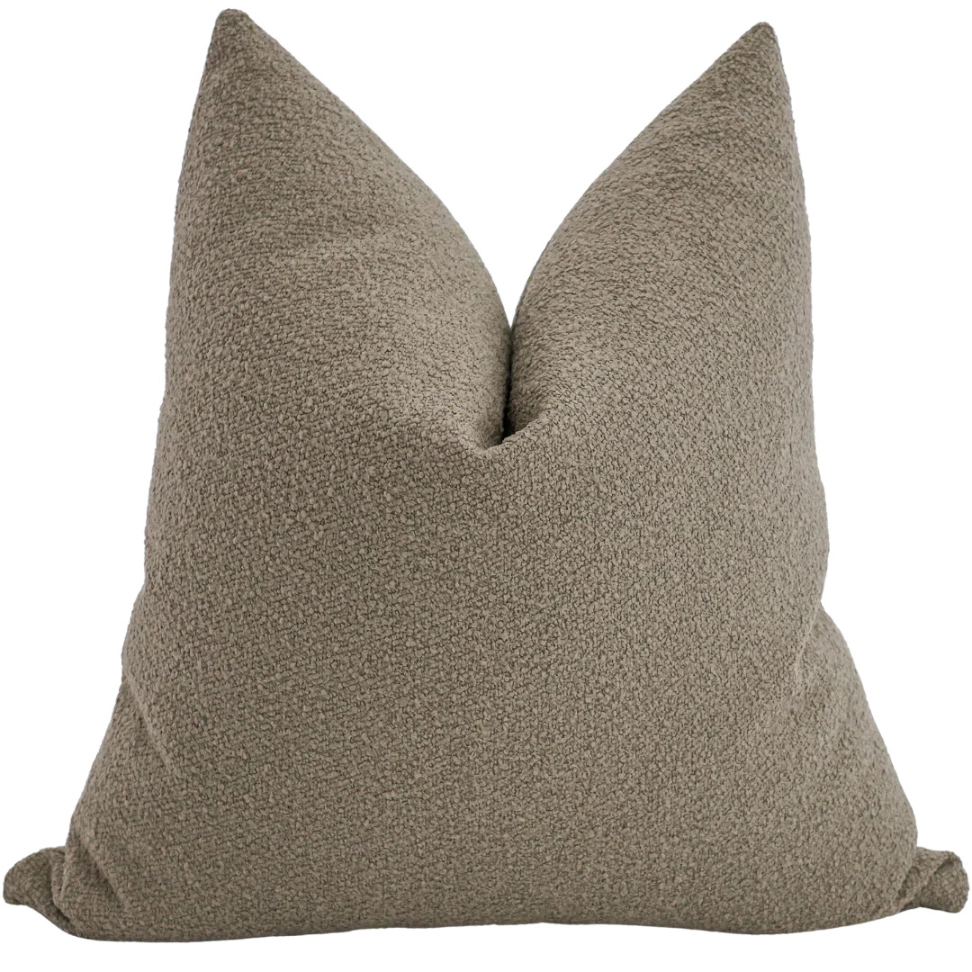 Taupe Boucle Indoor/Outdoor Pillow Cover | Hackner Home (US)