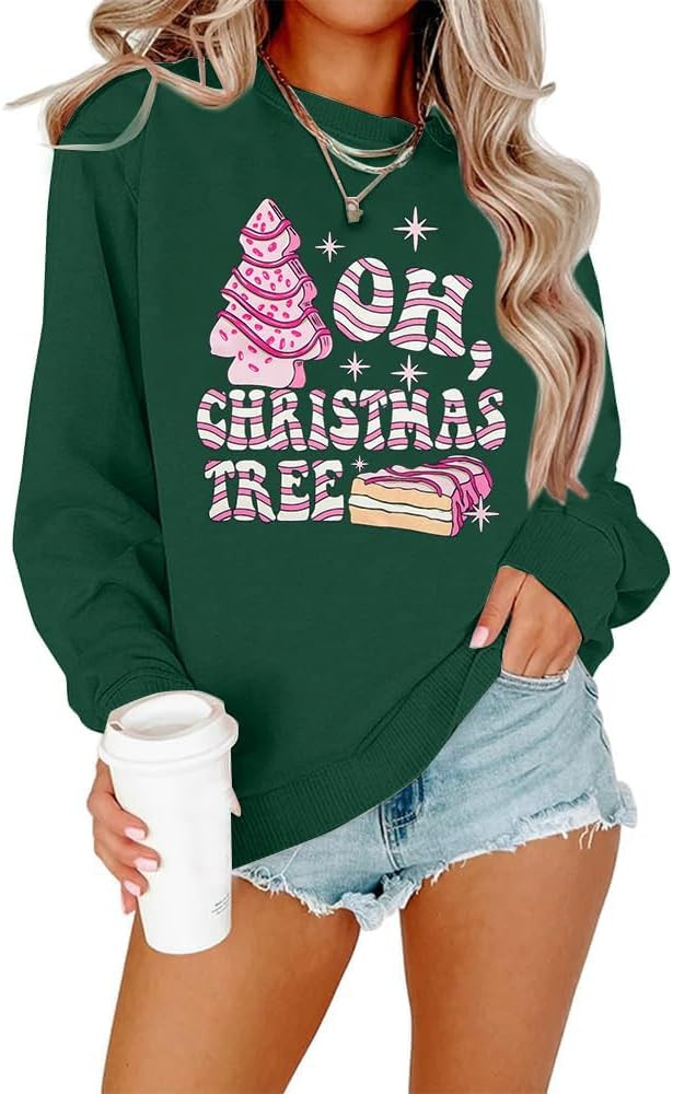 MOUSYA Christmas Sweatshirts Women Christmas Tree Sweater Christmas Party Outfit Xmas Gifts Top C... | Amazon (US)