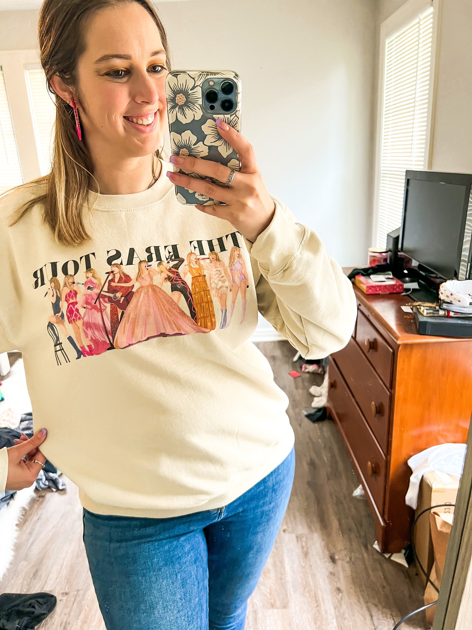 Taylor swift concert - eras tour sweatshirt in sand color (wearing large for looser fit) 

Midsize, midsize outfit, etsy find, ootd, outfit inspo, concert Outfit, causal Outfit, small business finds, size 10. Eras tour outfit, affordable outfit 

#LTKunder50 #LTKFind #LTKFestival