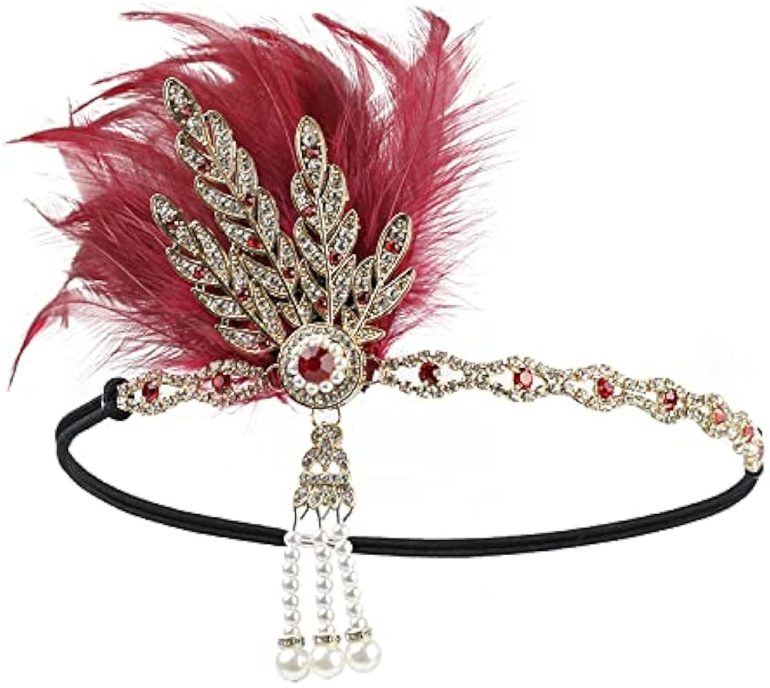 Vintage Flapper Headband Daisy Buchanan Costume Great Gatsby Leaf Tiara Headpiece 1920's Fancy Ha... | Amazon (US)