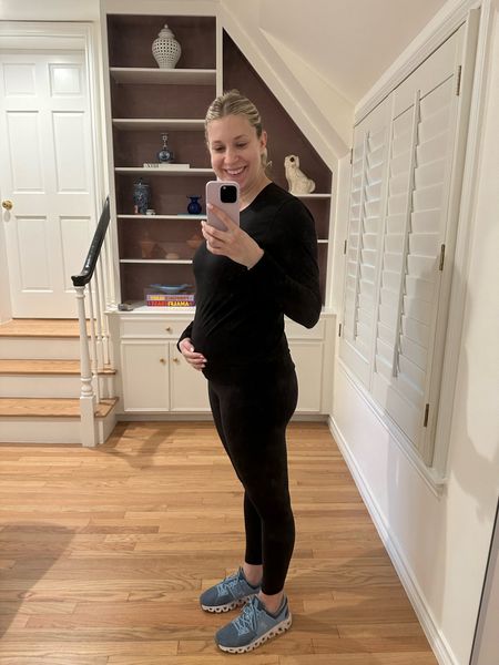 My go to workout essentials for the bump! I love these leggings - they were recommended to me as maternity friendly and have loved them from 10 weeks and still loving them now at 27 weeks! I also love this Lululemon tee pregnant or not it’s so comfortable and a great classic! I have been dressing for comfort lately and these pieces are perfect! 

#LTKbump