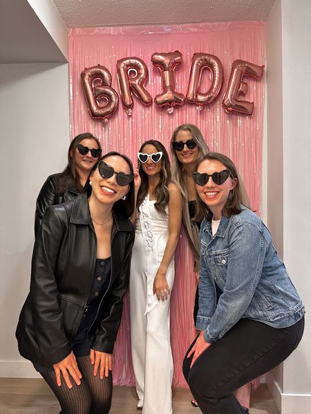 bachelorette party inspo! linked my white bridal jumpsuit (lulus find!) + party sunglasses and bridal sash 

#LTKwedding #LTKstyletip #LTKparties