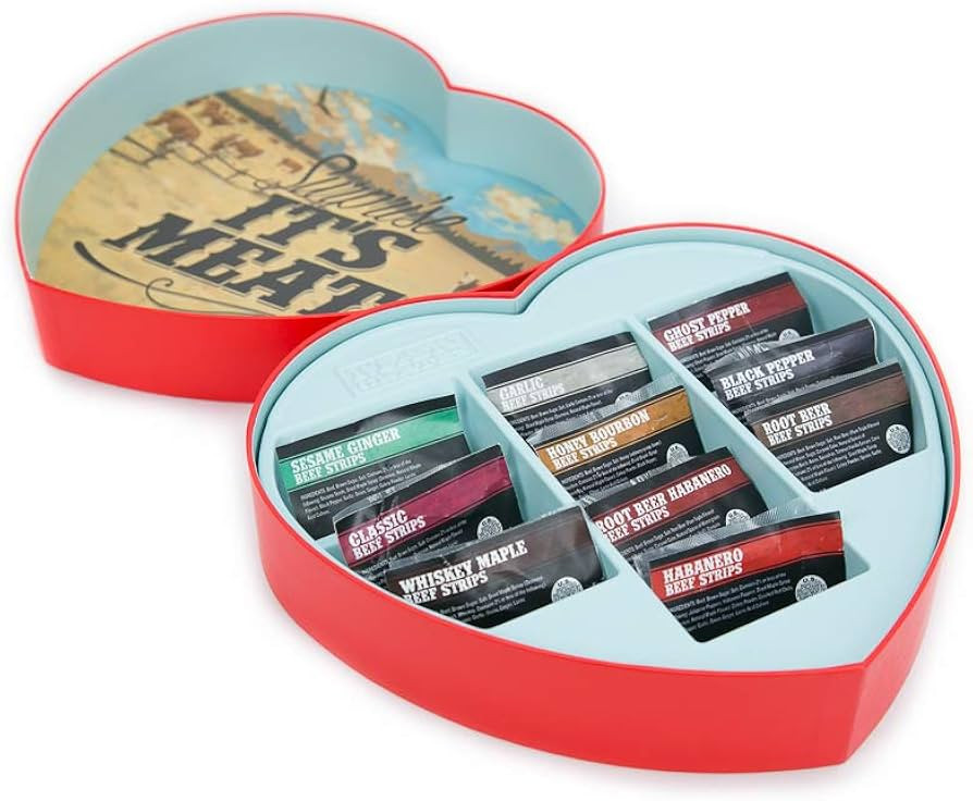 Jerky Heart – Includes 10 Delicious Beef Jerky Snacks With Flavors Like Whiskey Maple and Honey... | Amazon (US)