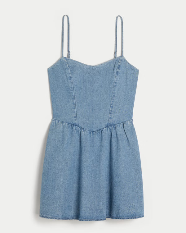 Open-Back Linen-Blend Skort Dress | Hollister (US)