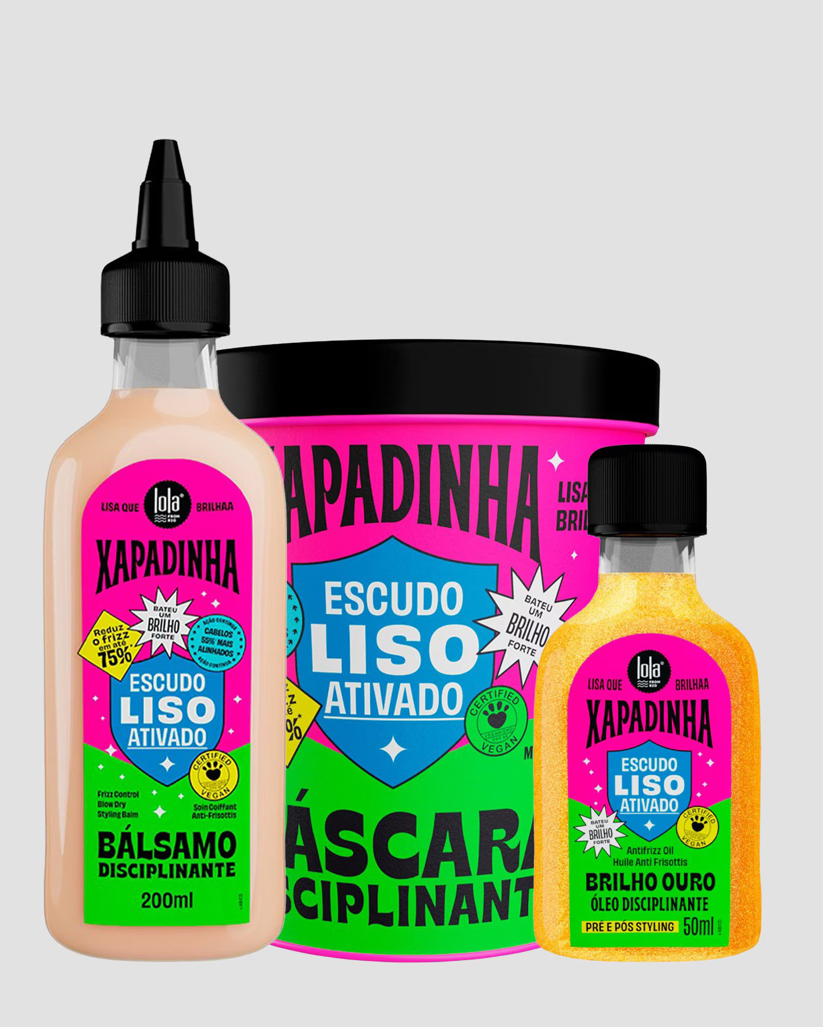 Kit máscara disciplinante 450g + óleo finalizador 50ml + bálsamo 200ml Xapadinha | Lola Cosmet... | Riachuelo (BR)
