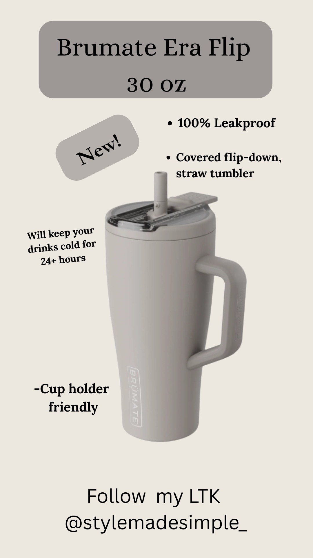 NEW! 🤎BrüMate Era Flip 30oz Tumbler with Covered Flip Down Straw | 100% Leakproof Insulated Tumbler | Made of Stainless Steel | Cup Holder Friendly Base | 30oz (Mocha)

#LTKfitnessgoals #LTKActive #LTKTravel