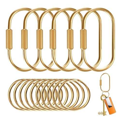 Amazon.com: Muitcdo Brass Key Rings Bulk, Gold Key Chain Organizer Holder for Men Women with Secu... | Amazon (US)