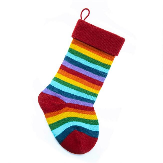 Rainbow Knit Christmas Stocking | World Market