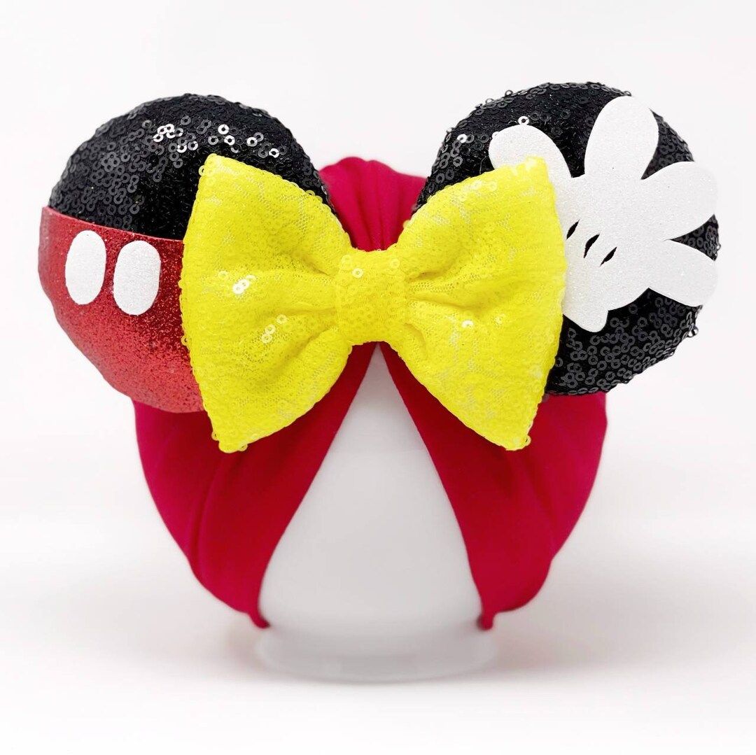 Hello Mickey || Minnie Ears Headwrap || Mickey Mouse Clubhouse || Minnie Ears Turban || Minnie Ea... | Etsy (US)