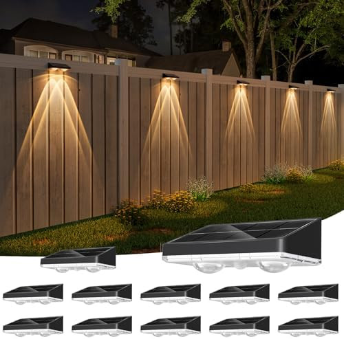 NIORSUN Solar Fence Lights,12 Pack Solars Deck Light,Warm White Color,Outdoor Bulb Waterproof Led... | Amazon (US)