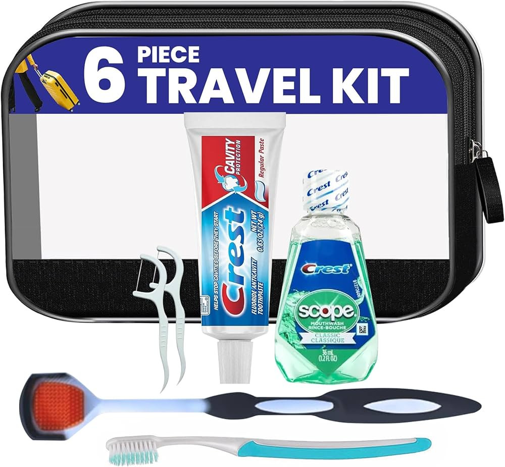 Trektote 6-Piece Travel Size Toothbrush and Toothpaste Set - TSA Approved Toothbrush Travel Kit -... | Amazon (US)
